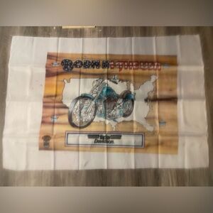 BORN IN THE USA, DAVID MANN EASYRIDERS SATIN TAPESTRY 45"×31" HARLEY-DAVIDSON